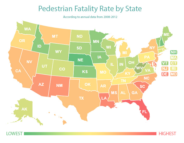 Pedestrian Fatality Rate by State