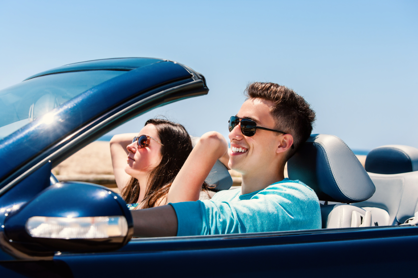 Attractive Young People Cruising in Convertible
