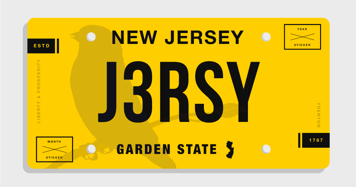 New Jersey license plate design by Obrella