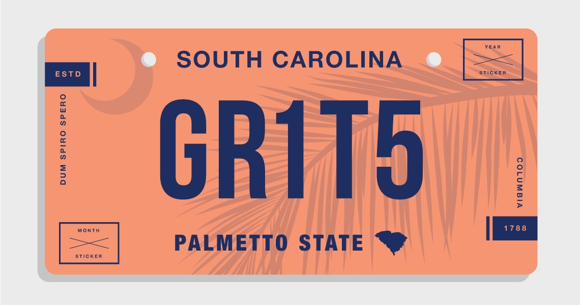 South Carolina license plate design by Obrella