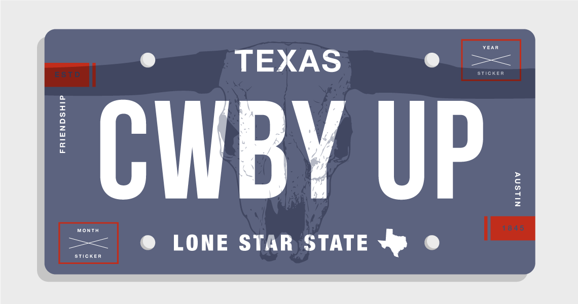 Texas license plate design by Obrella