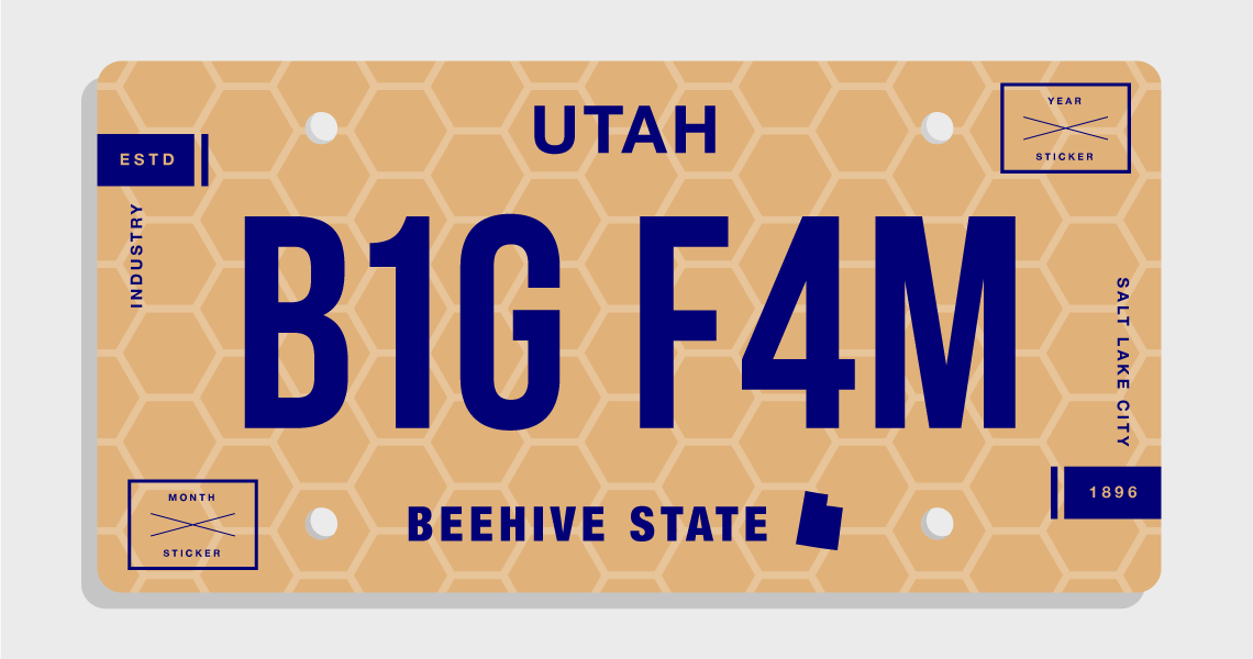 Utah license plate design by Obrella